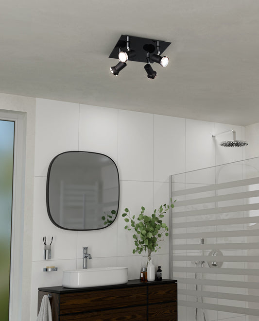 TAMARA 1 FOCO TECHO NEGRO L240 H0 DM0 4X3,3W GU10 LED IP44