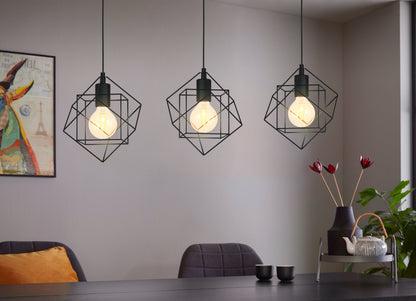 STRAITON LAMP COLG FIERRO NEGRO L905 3X60W E27
