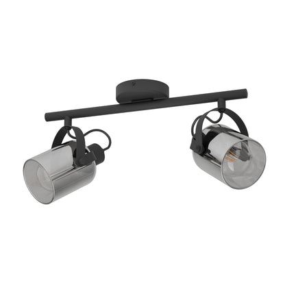 BERREGAS FOCO TECHO VIDRIO GRIS AHUMADO L440 2X10W E27