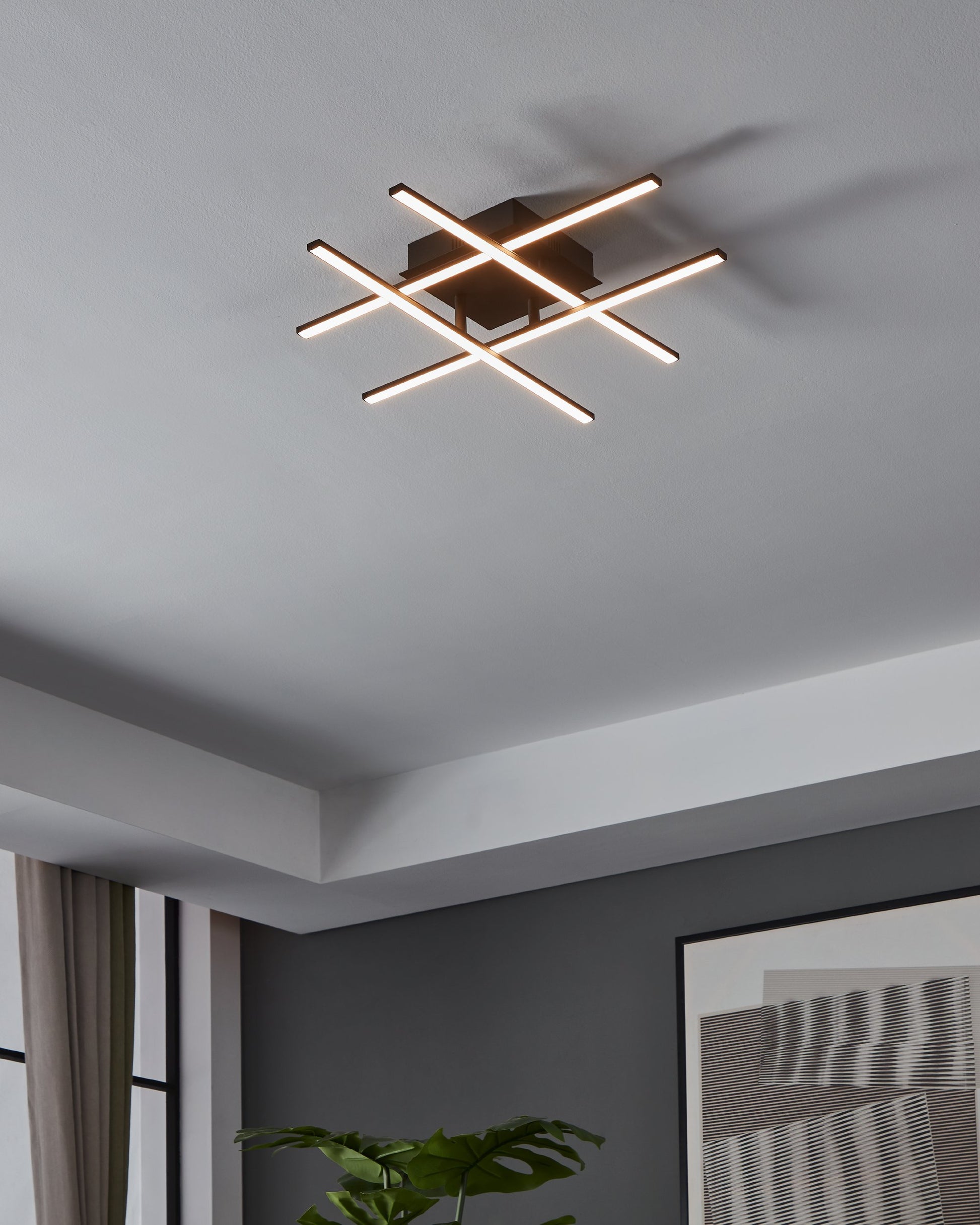 LASANA 3 T/M ACERO ALUM NEGRO L500 H95 3000K LED 2960lm