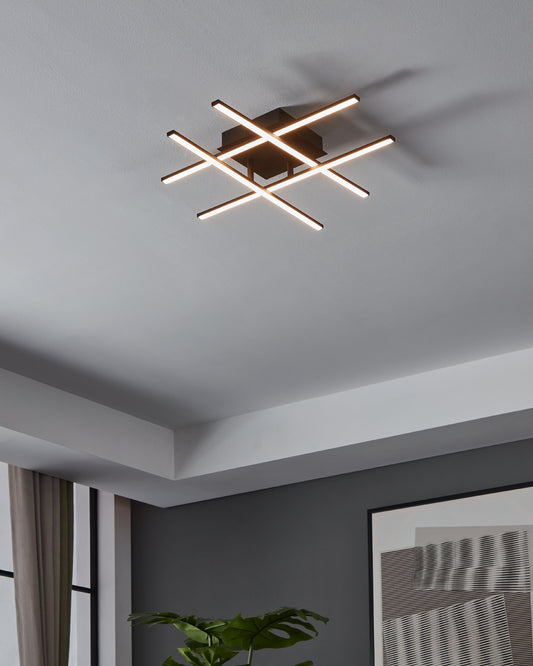 LASANA 3 T/M ACERO ALUM NEGRO L500 H95 3000K LED 2960lm