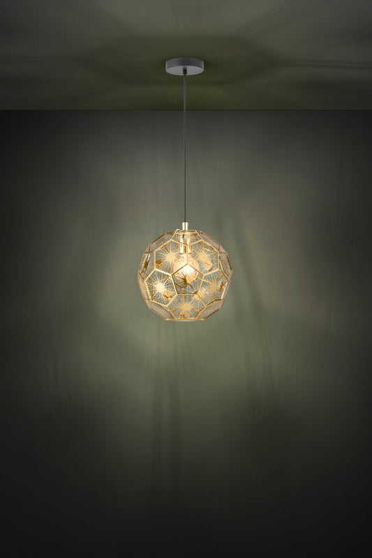 SKOURA COLG  ESFERA DORADA DECO DM300 1X40W E27