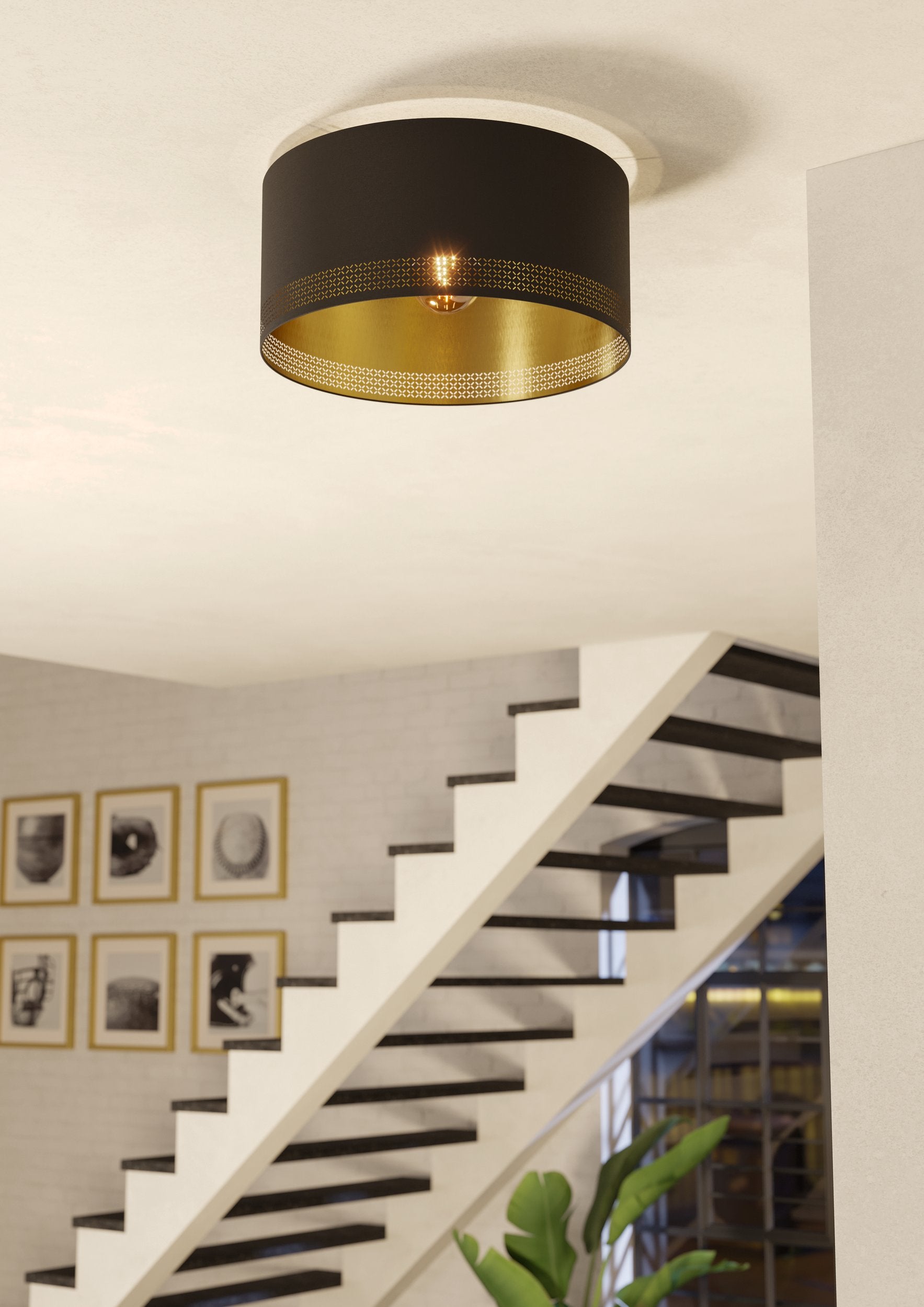ESTEPERRA TECHO ACERO NEGRO H240 DM475 E27 1X40W IP20