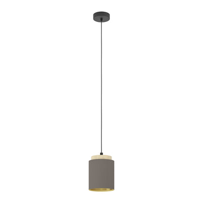 ALBARIZA COLG ACERO MADERA OSCURO  H1100 DM160 E27 IP20