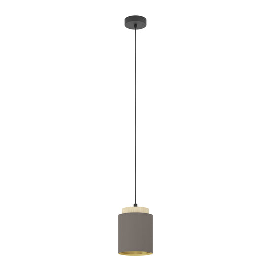ALBARIZA COLG ACERO MADERA OSCURO  H1100 DM160 E27 IP20