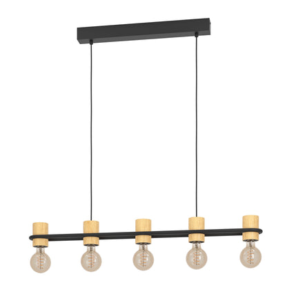 CHIEVELEY COLG ACERO NEGRO L885 H1100 E27 5X40W IP20