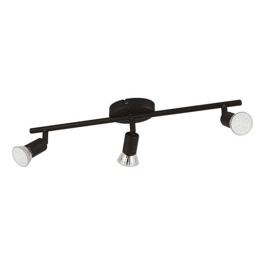 BUZZ-LED LAMP FOCO ACERO NEGRO L485 GU10 3X3W IP20