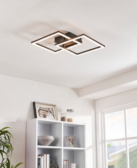 LEJIAS LAMP TECHO ACERO NEGRO H75  3000K LED 3050lm 21W IP20