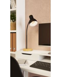 Lámpara E27 Acero Madera, Acrílico - Veradal