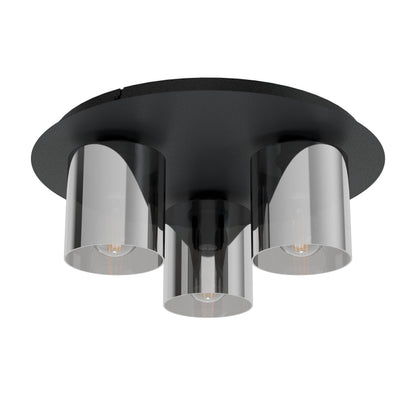 GOROSIBA 1 LAMP TECHO ACERO NEGRO H175 DM450 E27 3X40W IP20