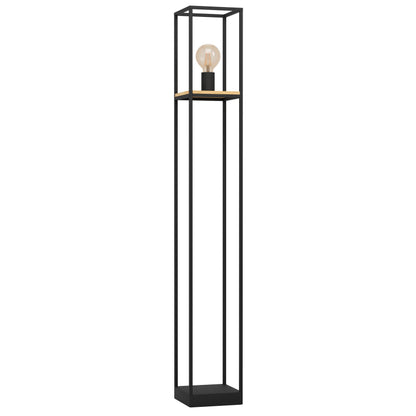 LIBERTAD LAMP PIE ACERO MADERA CAFÉ H1285 E27 1X40W IP20