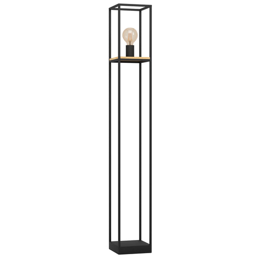 LIBERTAD LAMP PIE ACERO MADERA CAFÉ H1285 E27 1X40W IP20