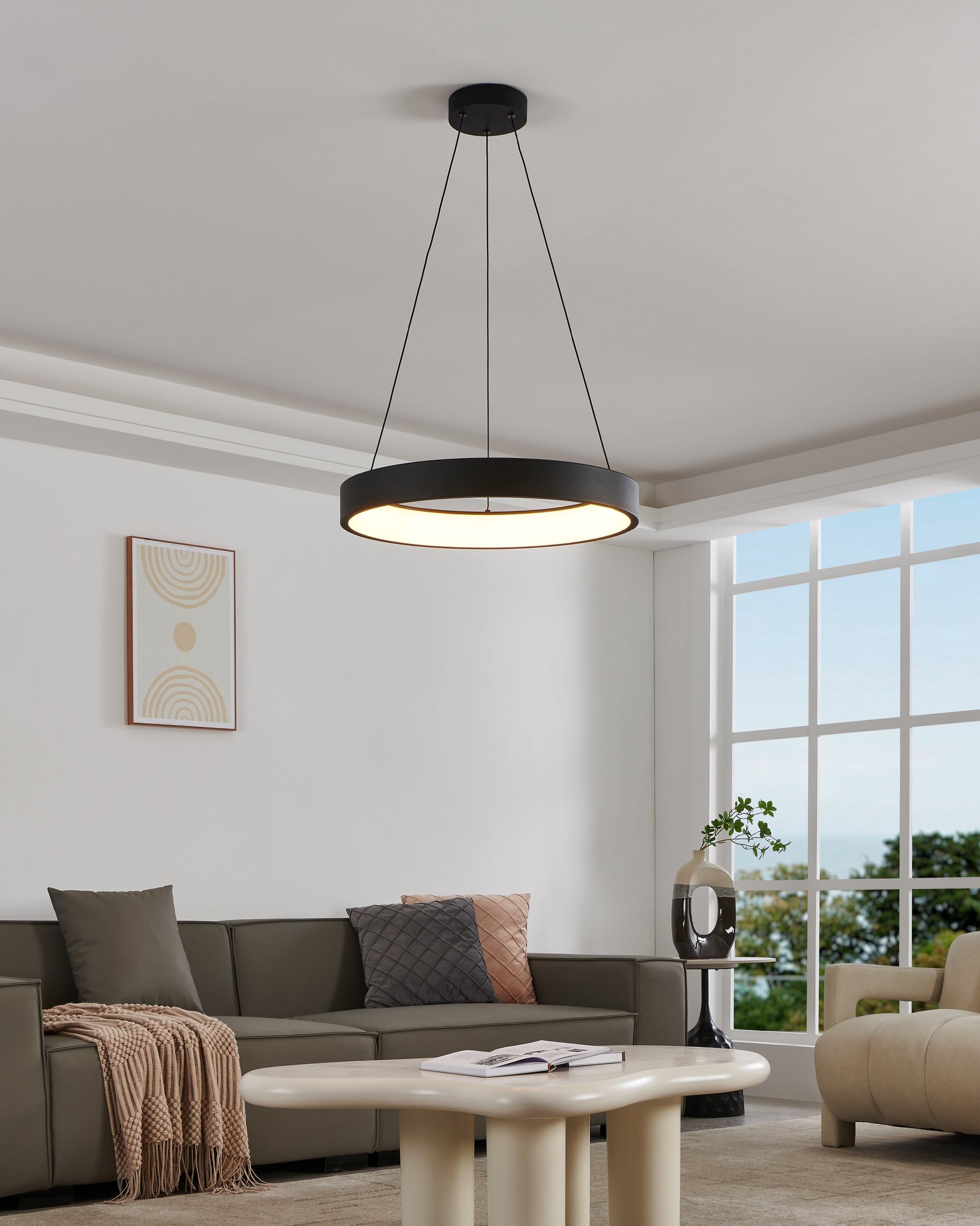 MARGHERA-Z COLG ACERO  H1100 DM600 2765K LED 3400lm 4X6 5W