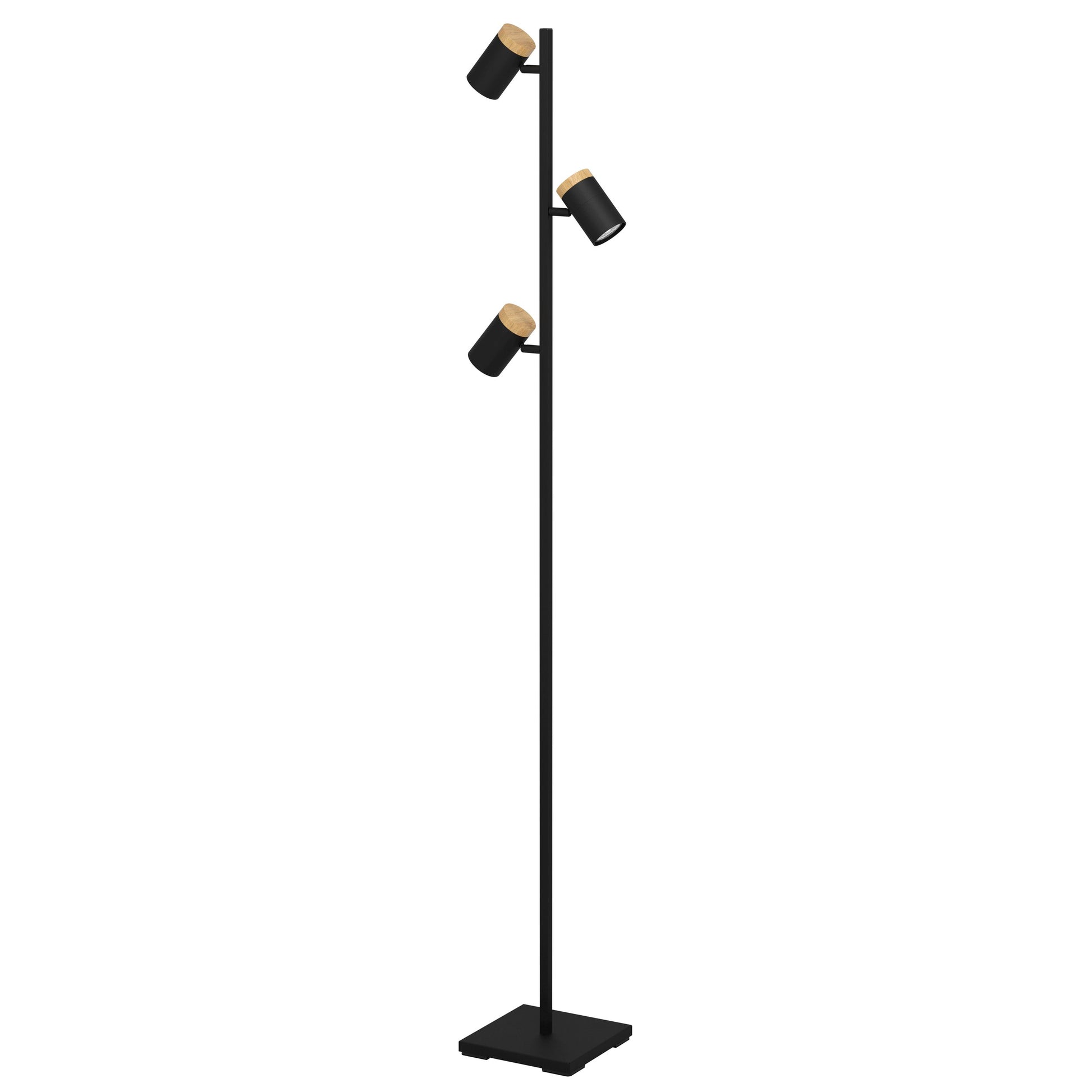 CARTAGENA PIE ACERO MADERA NEGRO CAF H1625 GU10 3X4 5W IP20