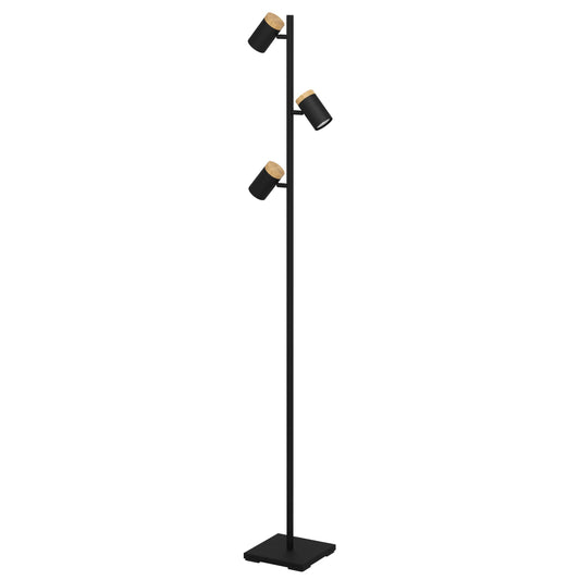 CARTAGENA PIE ACERO MADERA NEGRO CAF H1625 GU10 3X4 5W IP20