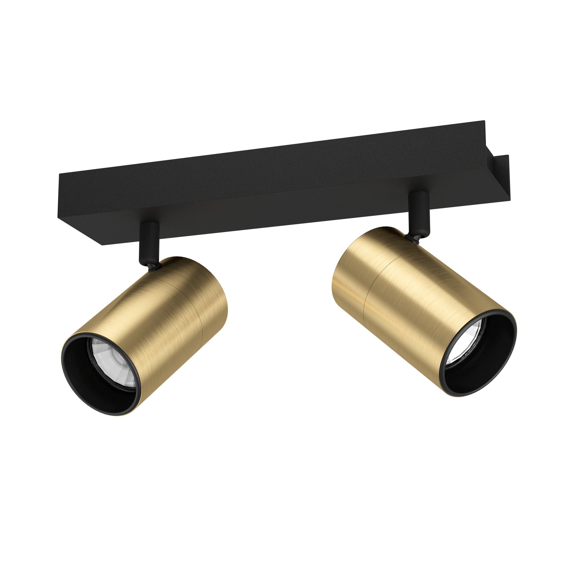 CUMARIBO FOCO ACERO NEGRO LATÓN L280   GU10 2X4,5W IP20