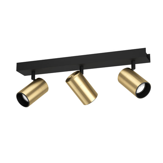 CUMARIBO FOCO ACERO NEGRO LATÓN L460 GU10 3X4,5W IP20