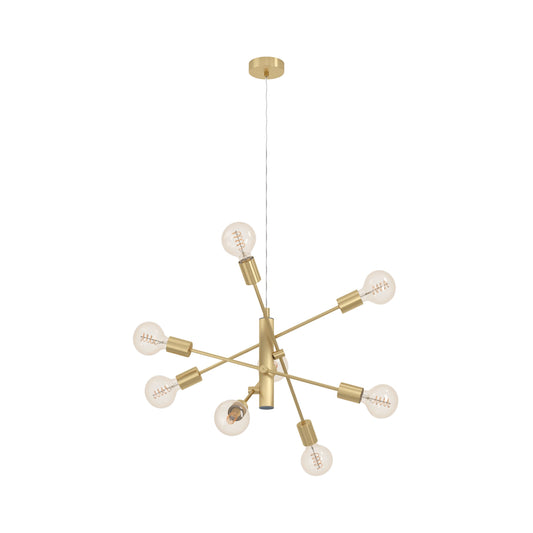 GRADOLI 1 LAMP COLG ACERO GRIS DORADO H1100 DM710 E27 8X40W