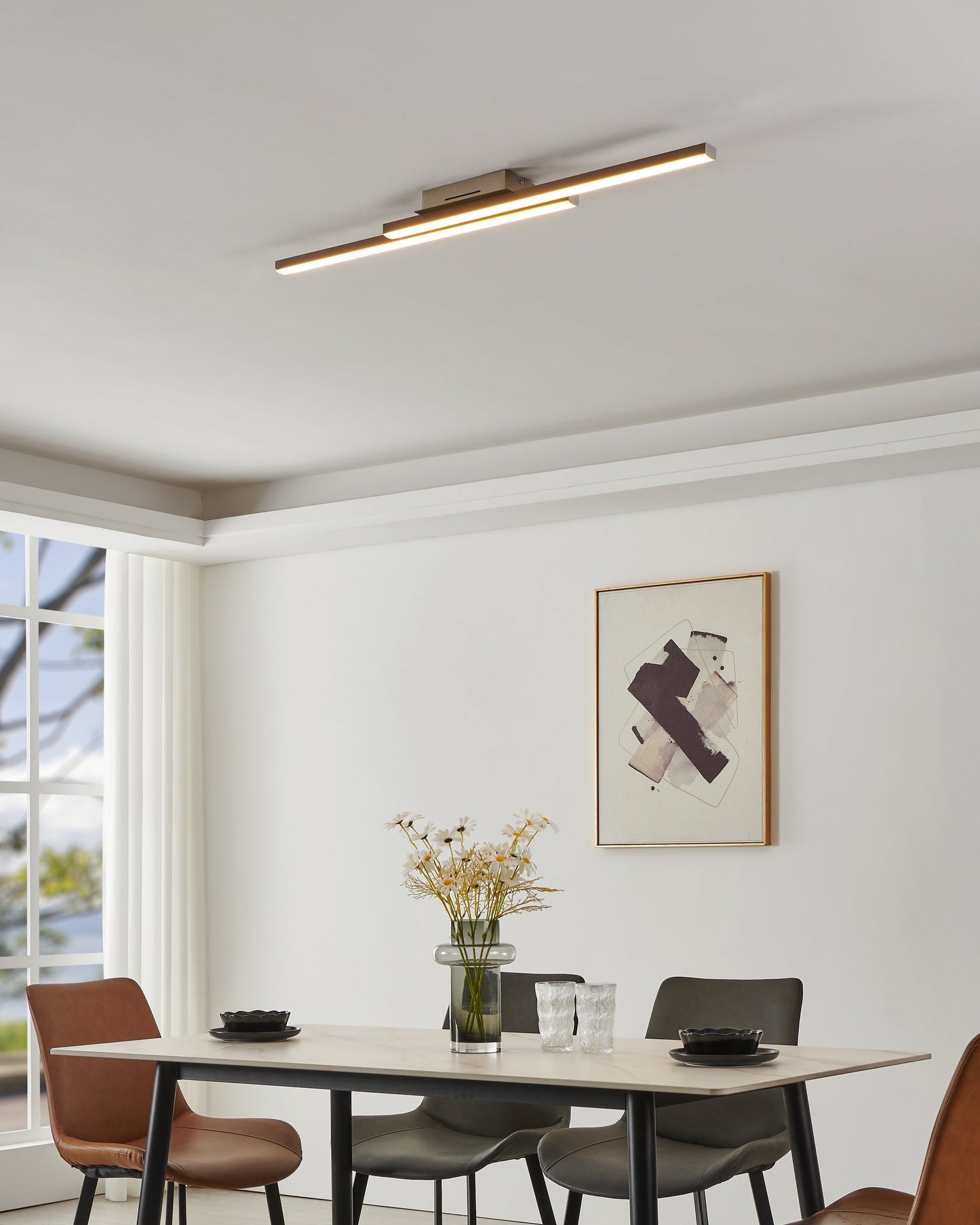 FRAIOLI-Z TECHO NÍQUEL SATINADO L1055 H65 2765K 4800lm 2X17W
