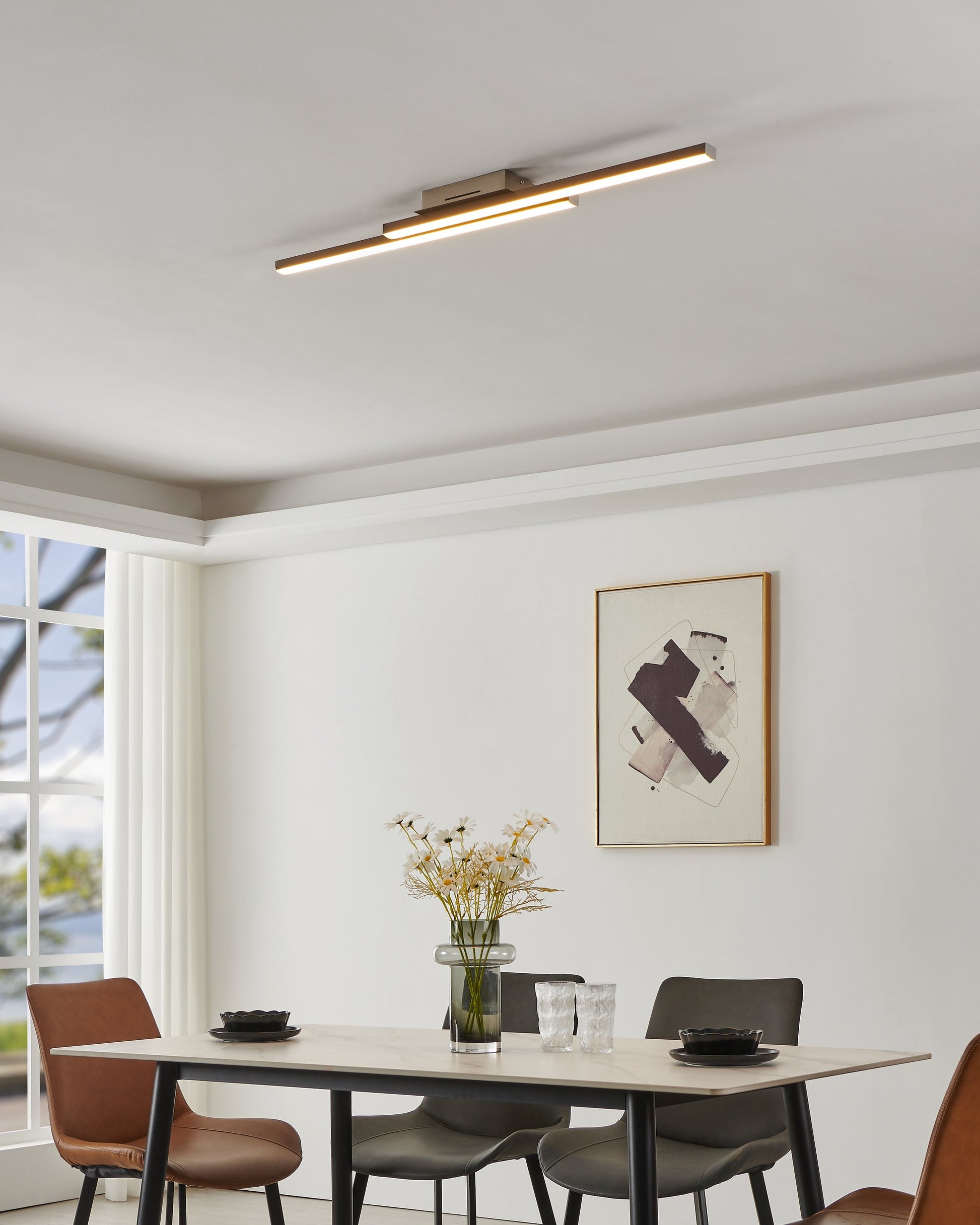 FRAIOLI-Z TECHO NÍQUEL SATINADO L1055 H65 2765K 4800lm 2X17W