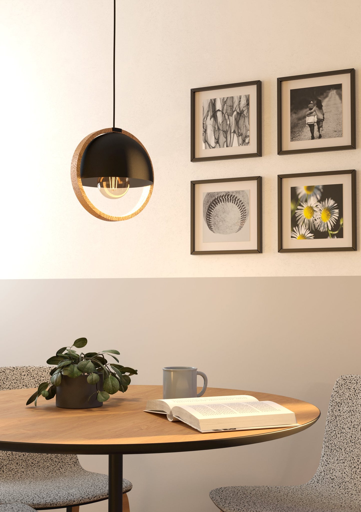 CALLOW COLG ACERO MADERA CAFÉ H1100 DM230 E27 1X40W IP20