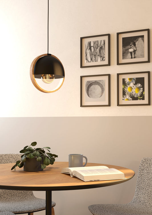 CALLOW COLG ACERO MADERA CAFÉ H1100 DM230 E27 1X40W IP20