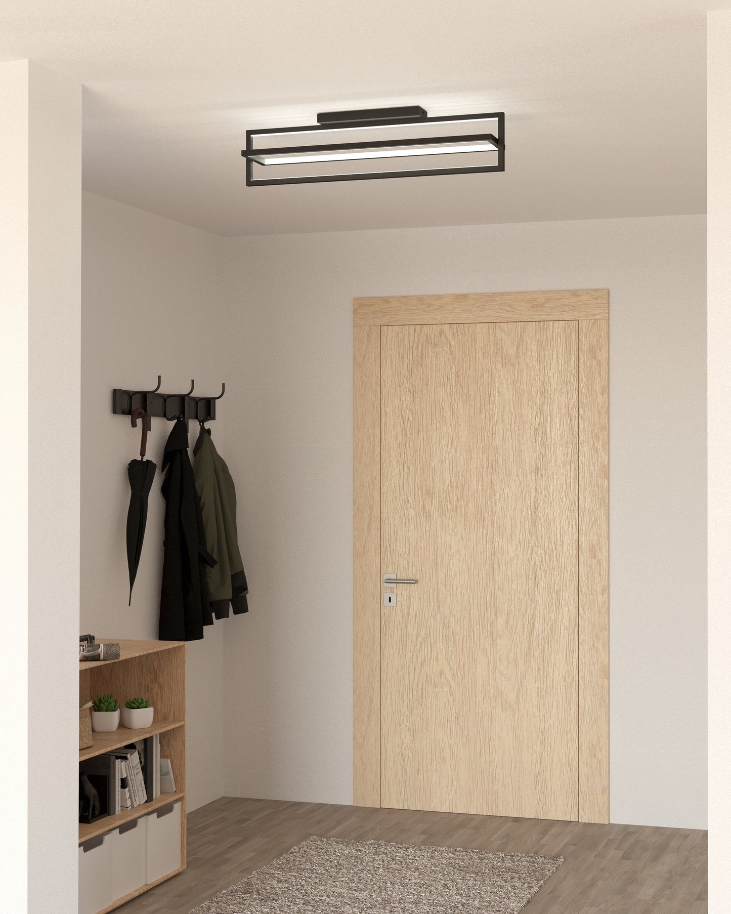 SIBERIA TECHO ACERO NEGRO L780 H235 3545K LED 4600lm
