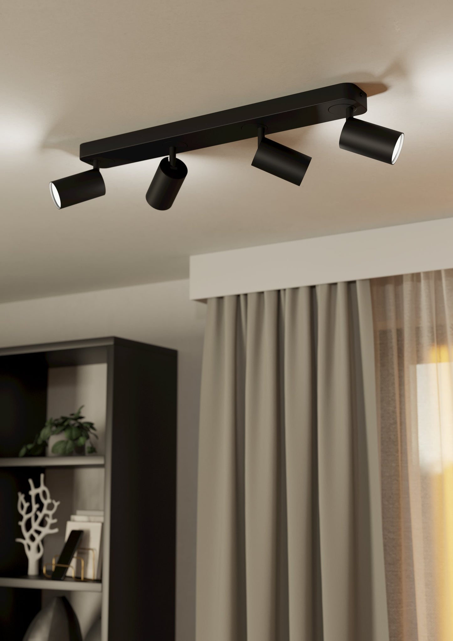 TELIMBELA-Z FOCO ACERO NEGRO L580 H97 DM0 GU10 4X4,9W IP20