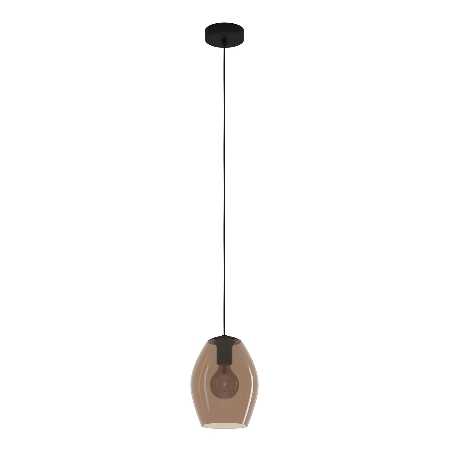 ESTANYS 1 COLG ACERO NEGRO  H1500 DM190 E27 1X40W IP20