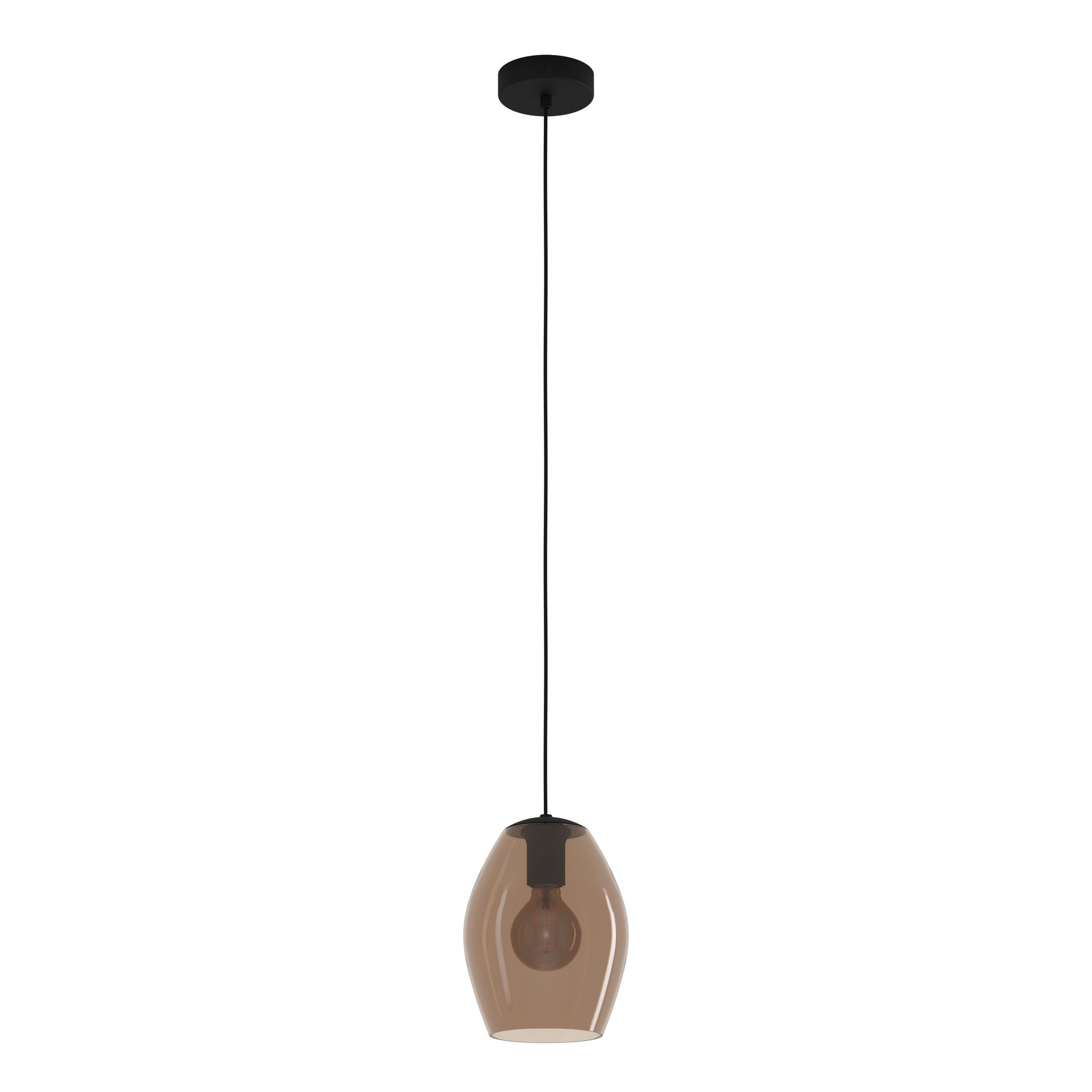 ESTANYS 1 COLG ACERO NEGRO  H1500 DM190 E27 1X40W IP20