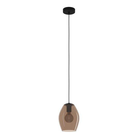 ESTANYS 1 COLG ACERO NEGRO  H1500 DM190 E27 1X40W IP20