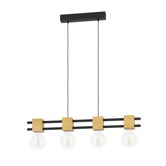 LEVANTARA COLG ACERO CAFÉ OSCURO L855 H1500 E27 4X40W IP20