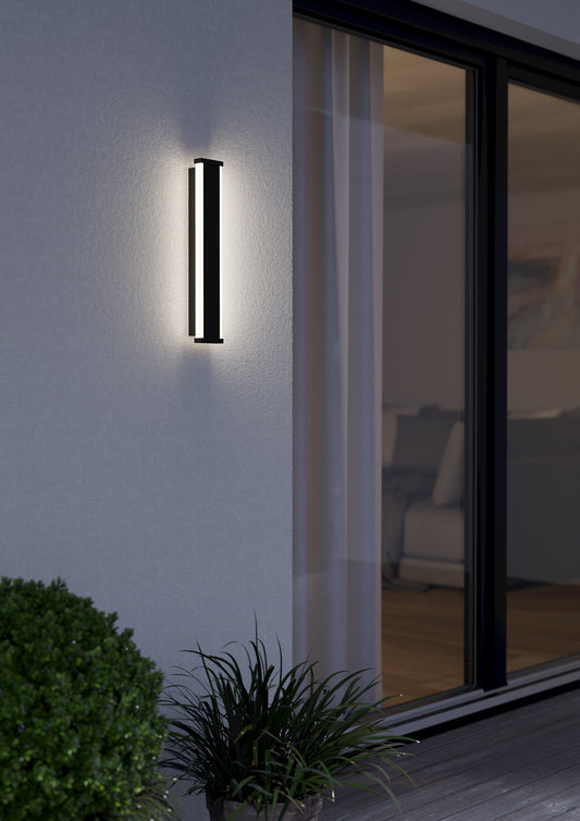 NEVIANO APLIQUE ACERO NEGRO L380 H65 3000K 1200lm IP65