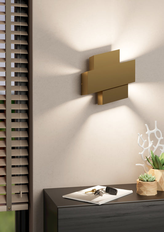 TIMPAROSSA APLIQUE ACERO DORADO L255 H220 E27 1X40W IP20