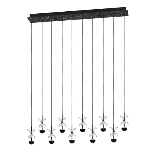 PIANOPOLI COLG ACERO NEGRO L870 H1500 3000K 2800lm 10X2,3W