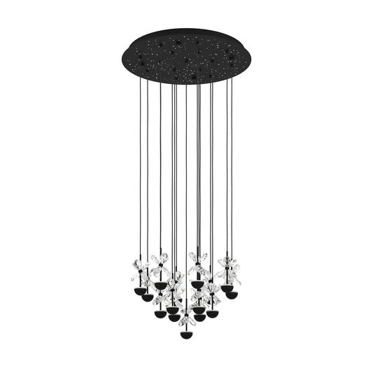 PIANOPOLI COLG ACERO NEGRO H1500 DM500 3000K 3600lm 15X1,8W