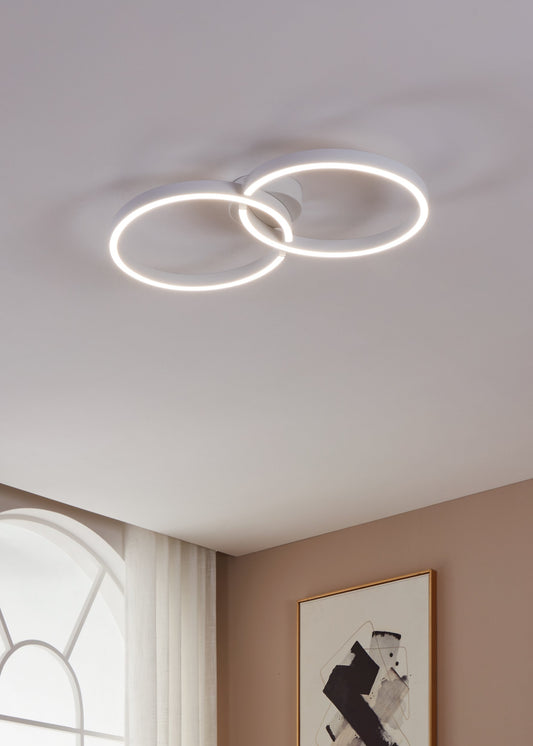 AMANDOLO TECHO ALUM ACERO BLANCO L675 H65 2765K 2400lm 19,5W