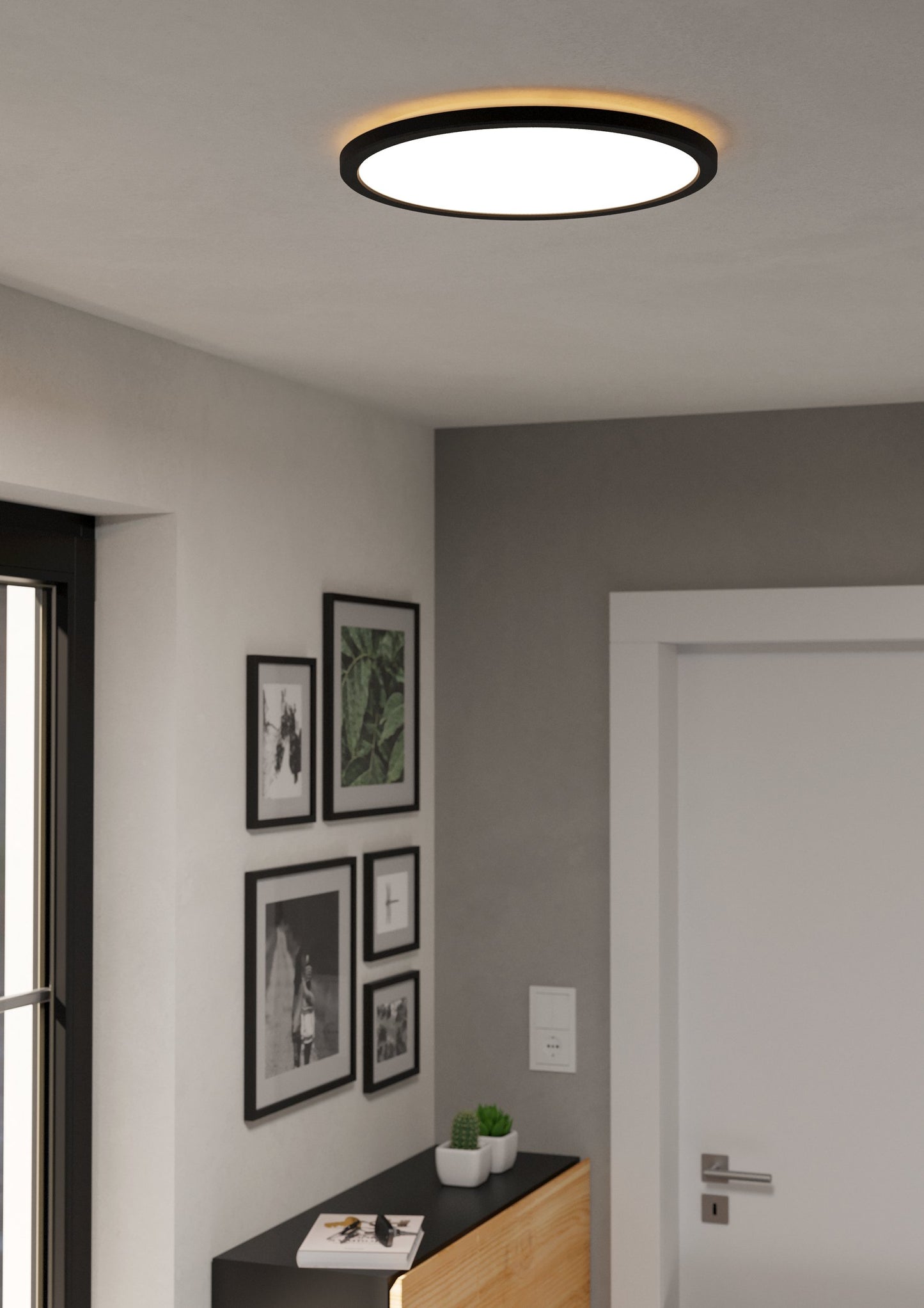 ROVITO TECHO PLASTICO NEGRO H30 DM390 2795K  2300lm 18W IP44
