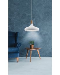 Lámpara Colgante E27 Sabinar Acero, Madera, Negro, Café