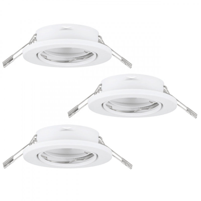 AGULO SET X3 EMB ACERO BLANCO  H25 DM86 GU10 3X35W