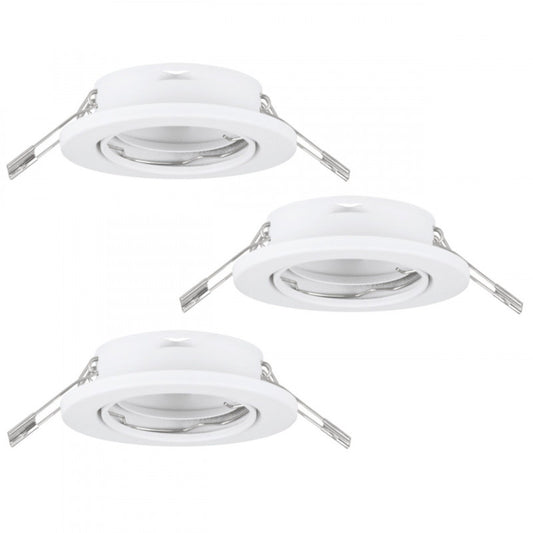 AGULO SET X3 EMB ACERO BLANCO  H25 DM86 GU10 3X35W