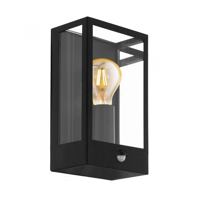 ALAMONTE APLIQUE ACERO NEGRO L170 H295 E27 1X60W IP44