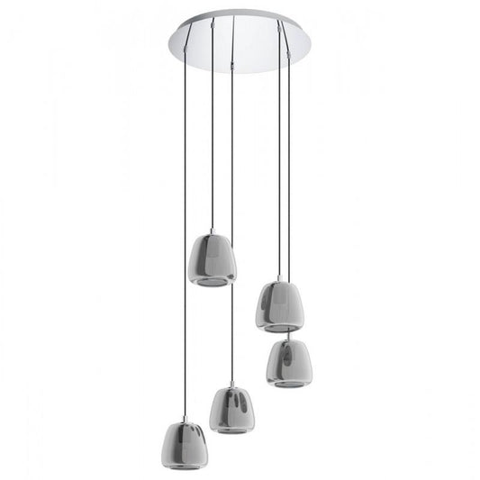ALBARINO LAMP COLG ACERO CROMO H1500 DM555 E27 5X40W