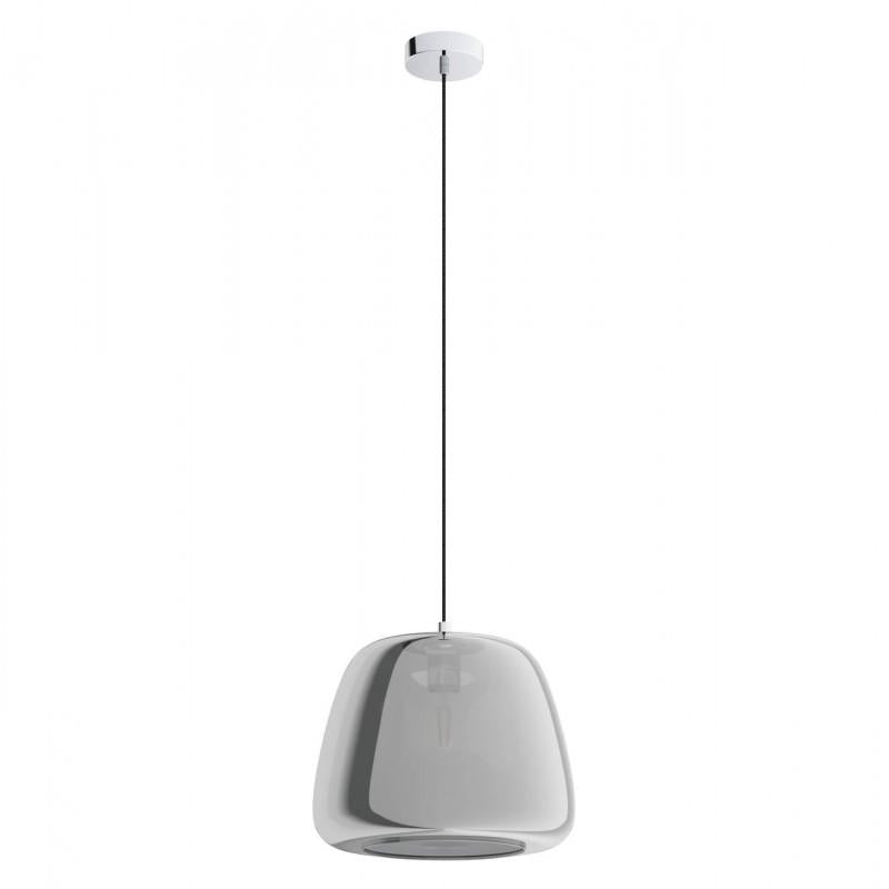 ALBARINO LAMP COLG ACERO CROMO TRANS H1500 DM350 E27 1X40W