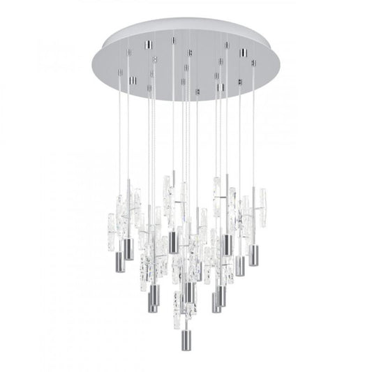 ORIHUELA COLG ACERO CROMO H1500 DM500 2234K LED 3700LM IP20