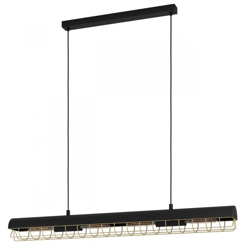 ALFONSINE COLG ACERO ALUM NEGRO L1160 H1100 E27 4X40W IP20