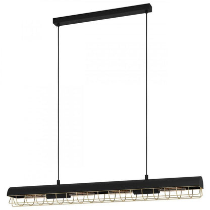 ALFONSINE COLG ACERO ALUM NEGRO L1160 H1100 E27 4X40W IP20