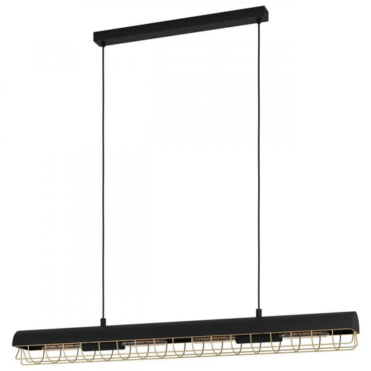 ALFONSINE COLG ACERO ALUM NEGRO L1160 H1100 E27 4X40W IP20