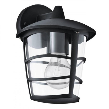 ALORIA APLIQUE EXT. NEGRO ALU PLASTICO ABAJO 1X60W E27