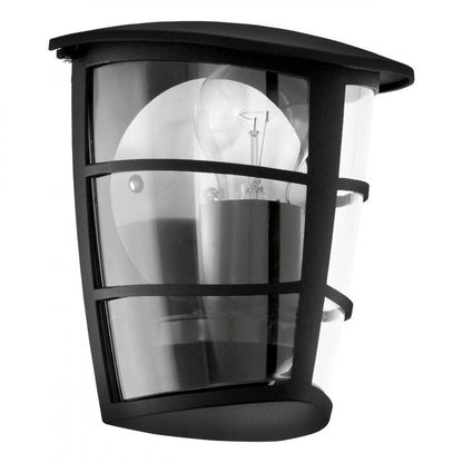 ALORIA APLIQUE EXT. NEGRO ALU PLASTICO MURO 1X60W E27